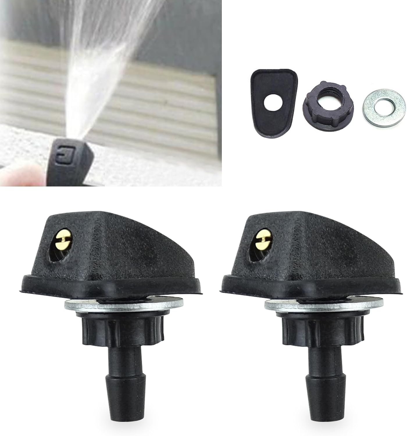 Pack-2 Car Front Windshield Washer, Automotive Wiper Nozzles